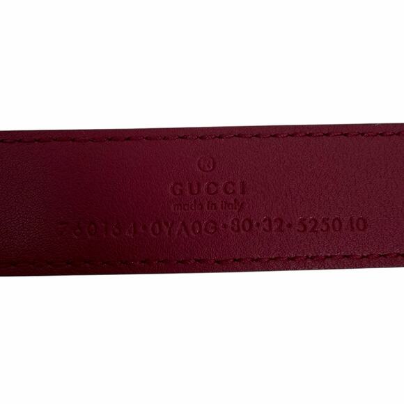 Gucci Interlocking GG Logo Leather Belt Russet Red Size 80cm/ 32in main image 8